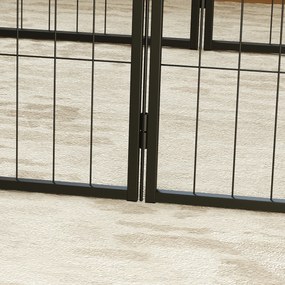 Zagroda dla Szczeniąt PawHut, Gehege dla Zwierząt Domowych, 6 Paneli, Stal, Składana, Czarna