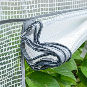 Outsunny Szklarnia foliowa, cieplarnia, mini-szklarnia, dom roślin, rozsadnik, 4 półki, 70 x 50 x 160 cm, Biały | Aosom PL