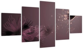Obraz kwiatu z motylem (125x70 cm)