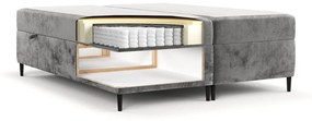 Ciemnoszare łóżko boxspring ze schowkiem 180x200 cm Araya – Maison de Rêve