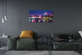 Duży obraz na płótnie Nocna Panorama Krakowa nad Wisłą