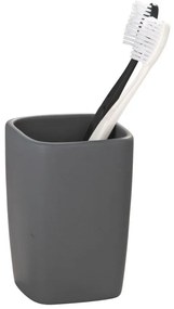 Szary kubek ceramiczny na szczoteczki do zębów Wenko Faro