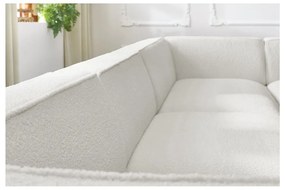 Biały narożnik modułowy z materiału bouclé (prawostronny/w kształcie litery U) Megeve – Bobochic Paris