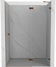 Mexen Lunar drzwi prysznicowe uchylne prawe 130 cm, transparent, różowe złoto - 834-130-000-60-00-P