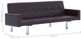 Rozkładana sofa Nesma 2X z podłokietnikami -  brązowa