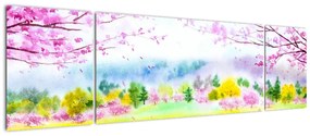 Obraz - Malowana sarna, akwarela (170x50 cm)