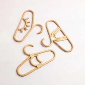 Zestaw 3 Wieszaków Z Rattanu Binns Kids Miel - Sklum