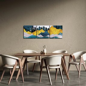 Obraz - Krajobraz polarny (z zegarem) (90x30 cm)
