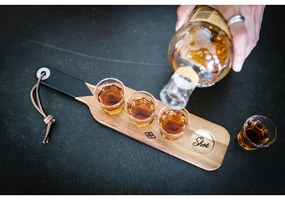 Drewniana deska do serwowania z 4 kieliszkami Gentlemen's Houseware