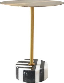 Stół 35x53x35 cm Czarny biały złoty modig m29