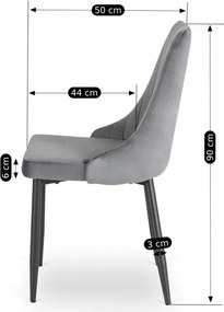 Zestaw Stół Okrągły Rozkładany HARRY 102-142 cm Dąb Artisan/Czarny i 4 Krzesła Tapicerowane BARI Szare Nowoczesne