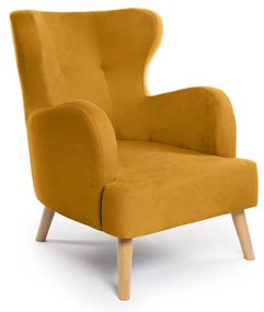 Musztardowy fotel typu uszak Noemye – Bonami Selection