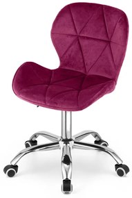 Bordowe krzesło biurowe AVOLA VELVET