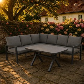 Doppler LIFE - ogrodowy aluminiowy narożny zestaw obiadowy