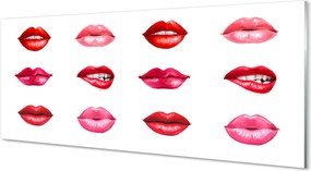 Panel szklany do Kuchni Czerwono-Różowe Usta