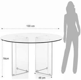 Szklany okrągły stół ø 50 cm Kaya – Tomasucci