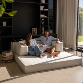 Beżowa rozkładana sofa z materiału bouclé 180 cm Bloom – TemaHome