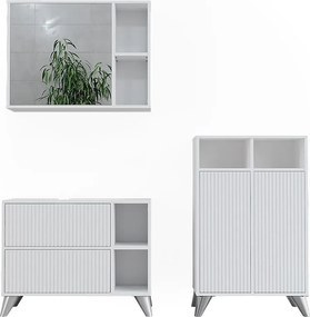 Zestaw mebli łazienkowych biały 80x30x62 leano