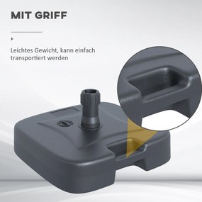 Outsunny Podstawa Do Parasola Ogrodowego Wypełniana Do 30kg Czarna Stabilna i Trwała Idealna Do Ogrodu | Aosom PL