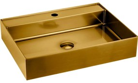 Umywalka ze stali nierdzewnej w kolorze złota 55x42 cm Aurum – Sapho