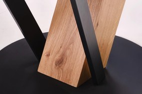 Stół do jadalni okrągły, rozkładany MDF naturalny 120-160/120/78 cm FANIS