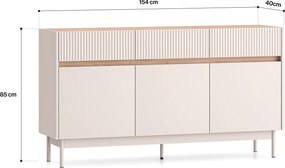 Komoda z szufladami i szafkami Dunea 05, kaszmir