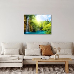 Obraz - wodospady w pralesie (70x50 cm)
