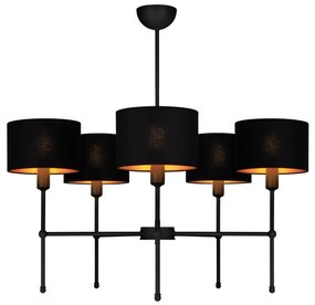 Żyrandol na pręcie MADELA 5xE14/40W/230V czarny