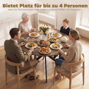 HOMCOM Okrągły stół jadalniany dla 4 osób, stół kuchenny w stylu industrialnym ze stalowymi nogami, do jadalni, kuchni, Rustykalny-Brązowy | Aosom PL