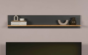 Półka ścienna 150 cm grafit + dąb evok N7-B38