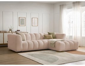 Beżowy narożnik (prawostronny/z szezlongiem) Talia – Bobochic Paris