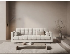 Kremowa rozkładana sofa ze schowkiem z materiału bouclé 222 cm Bali – Cosmopolitan Design