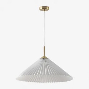 Lampa Sufitowa Wisząca Z Metalu I Tkaniny Margalida Złoto - Sklum