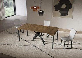 Rozkładany stół konsolowy 90x40/196 cm Saki Small orzech nogi antracyt