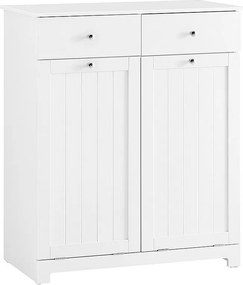 SoBuy Komoda na bieliznę z dwiema szufladami Biały 38x78x89.99cm Funkcjonalny BZR33-II-W