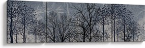 Obraz - Sylwetki drzew z liśćmi (170x50 cm)