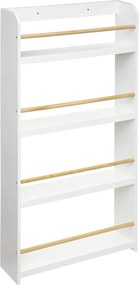 Regał na książki dla dzieci, 4 poziomy, 55 x 15 x 112 cm