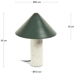 Zielona lampa stołowa z metalowym kloszem (wys. 32 cm) Valentine – Kave Home