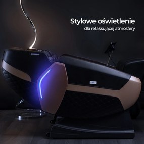 Fotel Masujący QX ULTRA PRO Wypoczynkowy Relaksacyjny Brązowy Ekoskóra Nowoczesny
