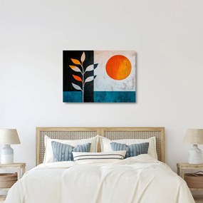 Obraz na szkle - Abstrakcja rośliny i słońca (70x50 cm)