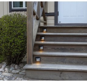 Zestaw 2 nierdzewnych kinkietów solarnych LED Star Trading Wally, wys. 8 cm