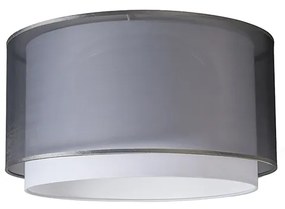 Abażur do lampy wiszącej z tkaniny czarny/biały 47/25 - Duo Nowoczesny