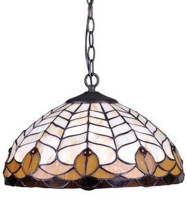 Lampa wisząca retro z witrażowym kloszem - S946-Grano