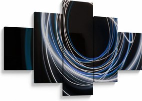 Obraz niebieskich linii (125x70 cm)
