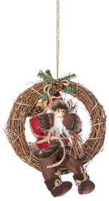 Świąteczny wieniec z Mikołajem, Ø 30 cm