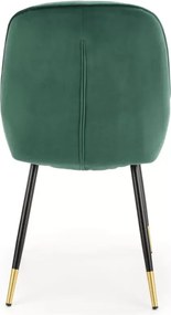 Krzesło Emerald – eleganckie, tapicerowane z nowoczesnym designem, na metalowych nogach