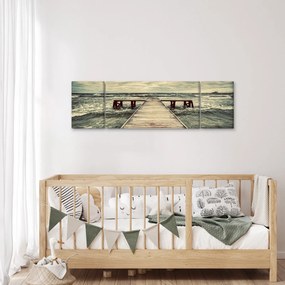 Obraz drewnianego molo na morzu (170x50 cm)