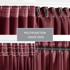 Bordowa zaciemniająca zasłona termiczna 140x270 cm Pleat – Restilo