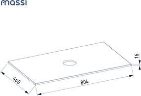Szafka łazienkowa wisząca zielona loftowa 80 x 45 cm z czarnym blatem o strukturze kamienia VALO