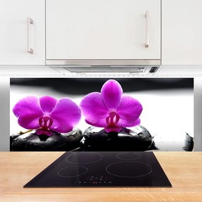 Szkło do Kuchni na Ścianę Szlachetny Kwiat Orchidei